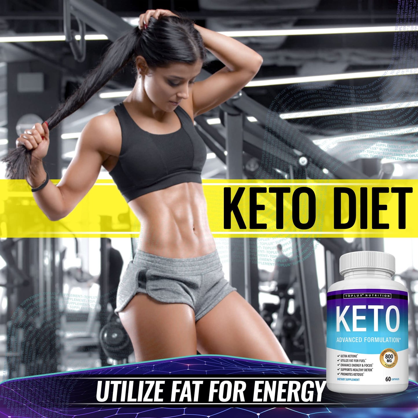 Toplux Keto Pills Ketosis Diet - Natural Ketosis Using Ketone & Ketogenic Diet, Support