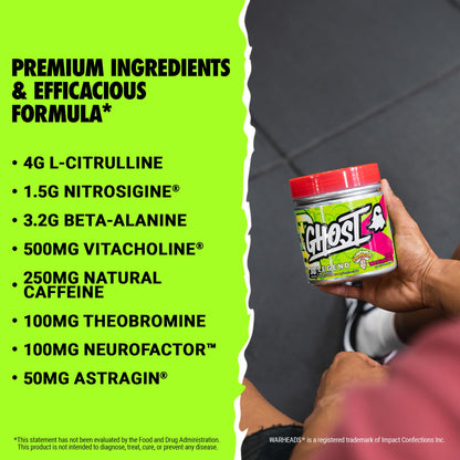 GHOST Legend V3 Pre-Workout Powder, Warheads Sour Watermelon - 30 Servings – Pre