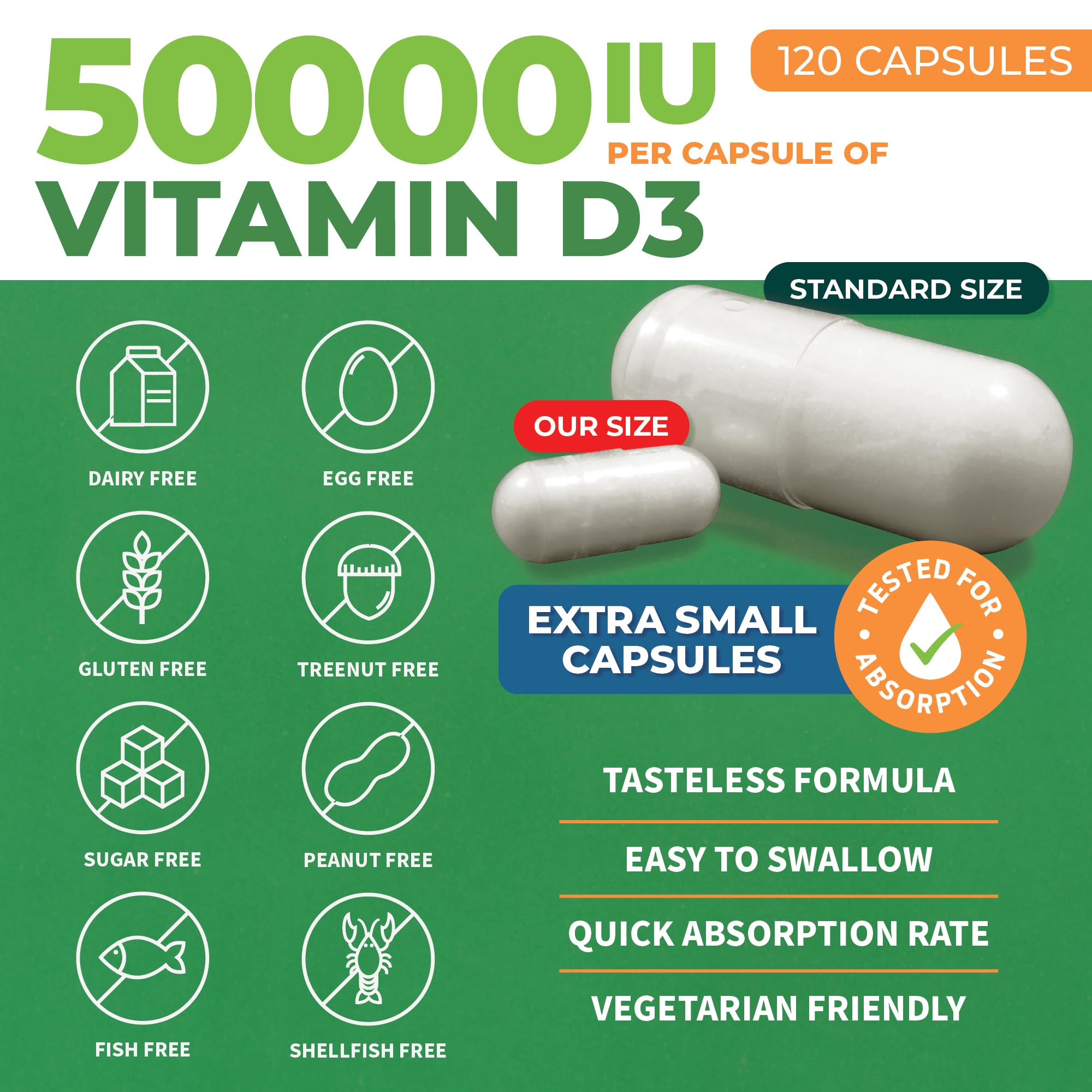 ForestLeaf - Vitamin D3 IU Weekly Supplement - Vitamin D Capsules for Bones
