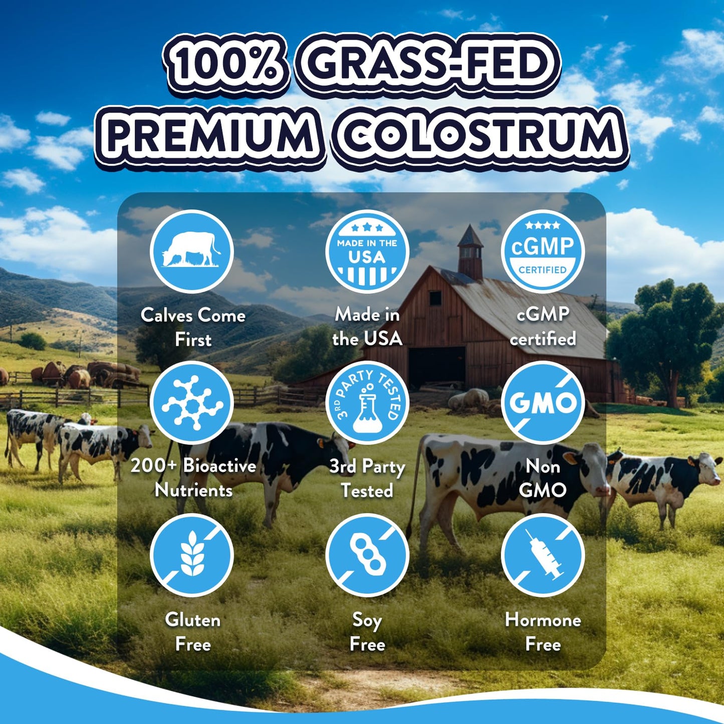 Equip Foods Core Colostrum - 100% Grass Fed Colostrum Powder 3,000mg, 40% IgG
