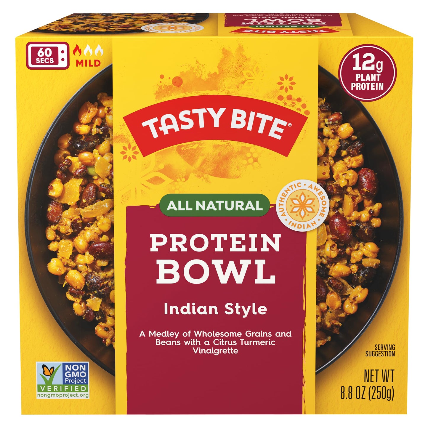 TASTY BITE Indian Protein Bowl, 8.8 Ounce, Pack of 6, Ready to Eat, Microwaveable