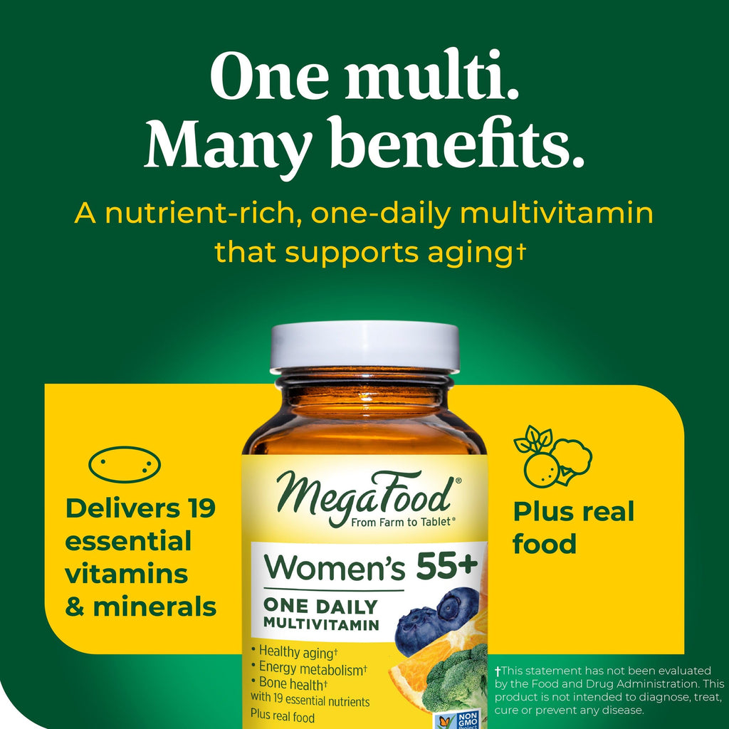 MegaFood Women's 55+ One Daily Multivitamin for Women with Vitamin A, Vitamin C