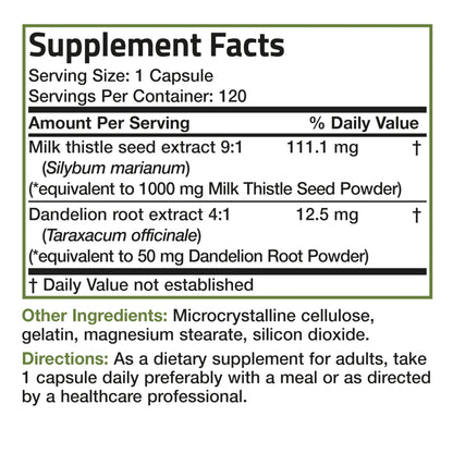 Bronson Milk Thistle Silymarin Marianum & Dandelion Root Liver Health Support