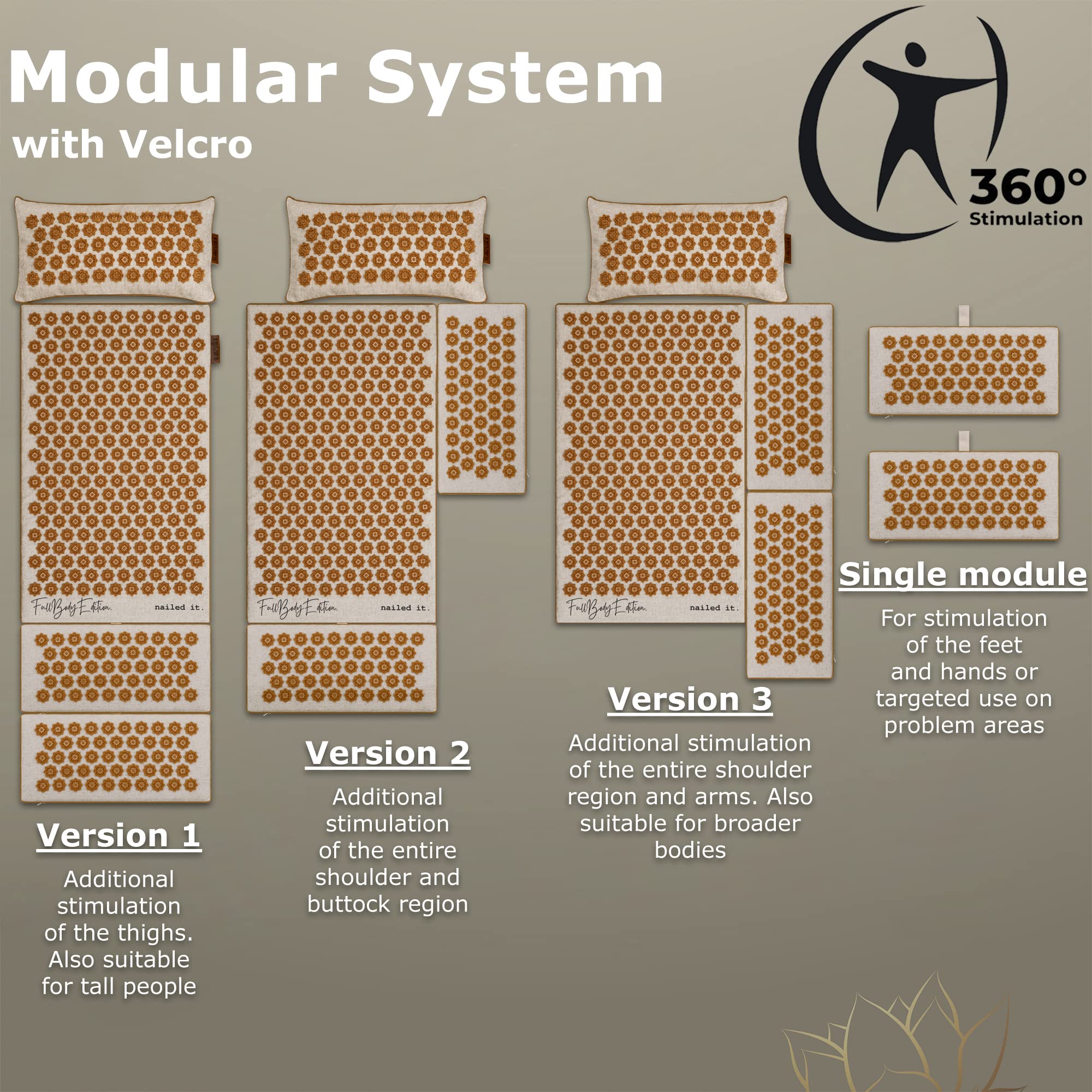 Glanzstück Berlin® Health Collection XXL Acupressure Mat Set for Full Body for Tension Headaches Glanzstück Berlin