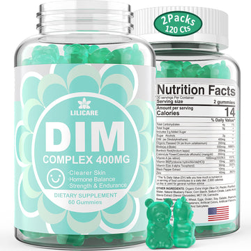 DIM Supplement Women 400mg, Estrogen Supplement for Women, Sugar Free DIM Gummies for Men & Women