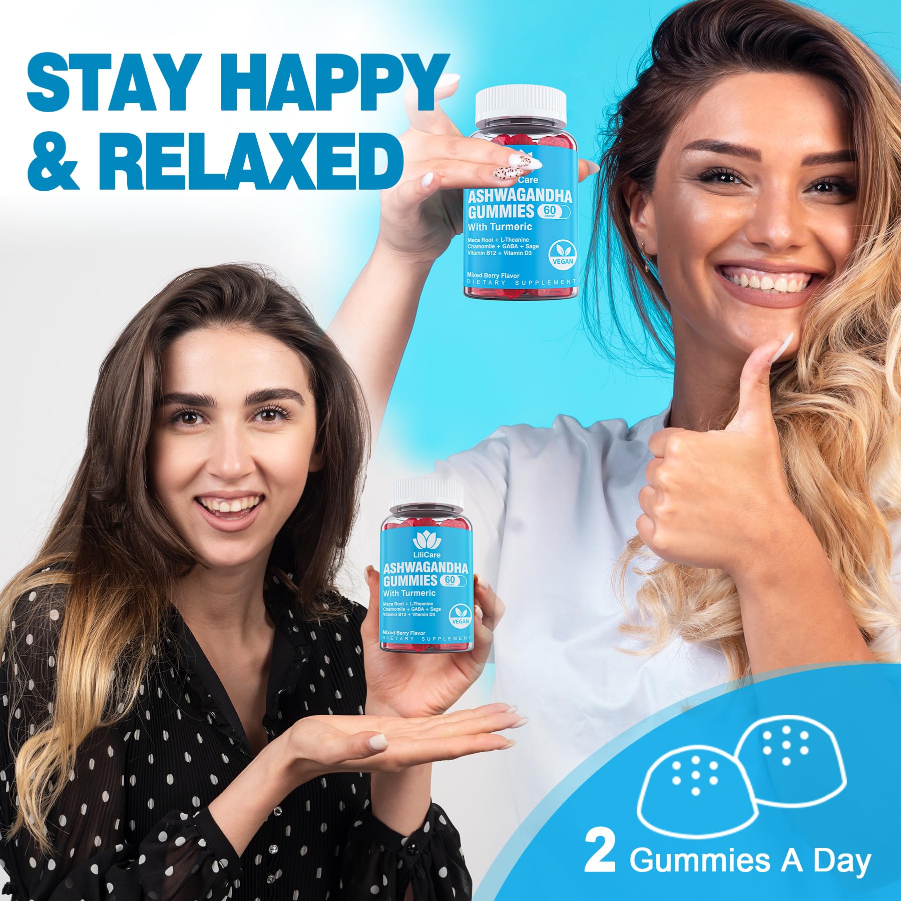 EnvyDeal 2 Pack Ashwagandha Gummies for Immune Support, 2000mg Organic Ashwa EnvyDeal