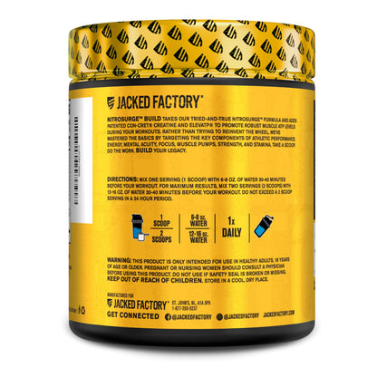 Jacked Factory Nitrosurge Build Pre Workout with Creatine for Muscle Building - Con Cret