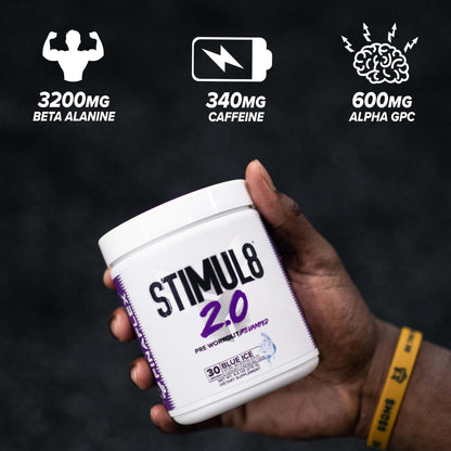 FINAFLEX STIMUL8 2.0 Pre Workout, Granny Apple - Delivers Energy, Focus & Strength - with Beta-Alanine, Alpha GPC & Caffeine - 30 Servings