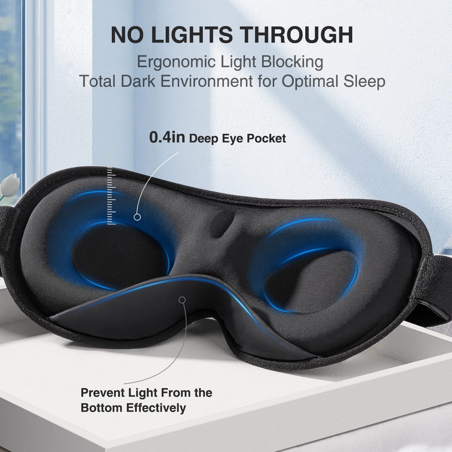 YFONG Weighted Sleep Mask, Women Men 3D Eye Mask Blocking Lights