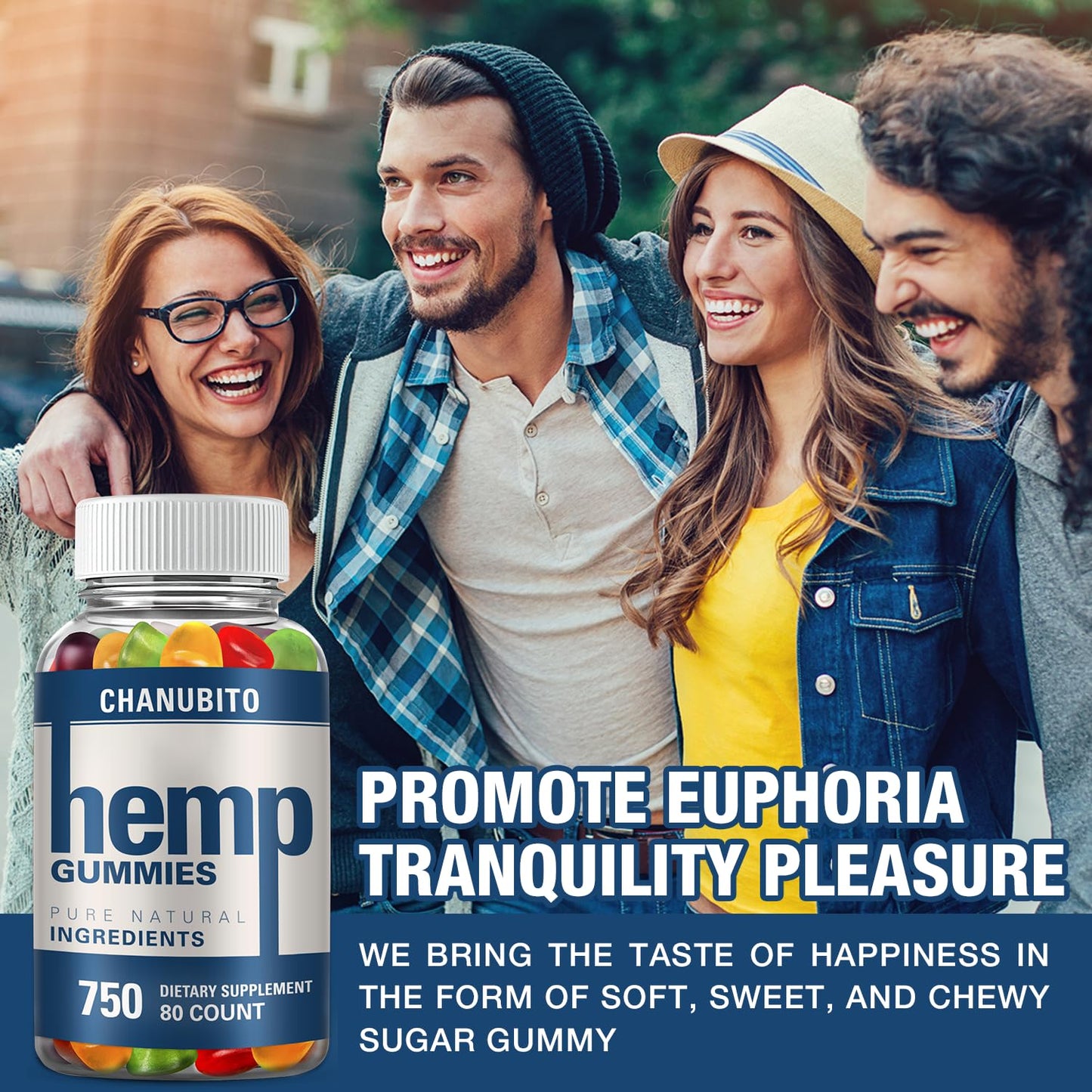 Hemp Gummies Organic High Potency Hemp Supplement - Pain, Sleep, Stress