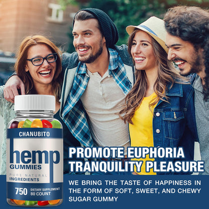 Hemp Gummies Organic High Potency Hemp Supplement - Pain, Sleep, Stress