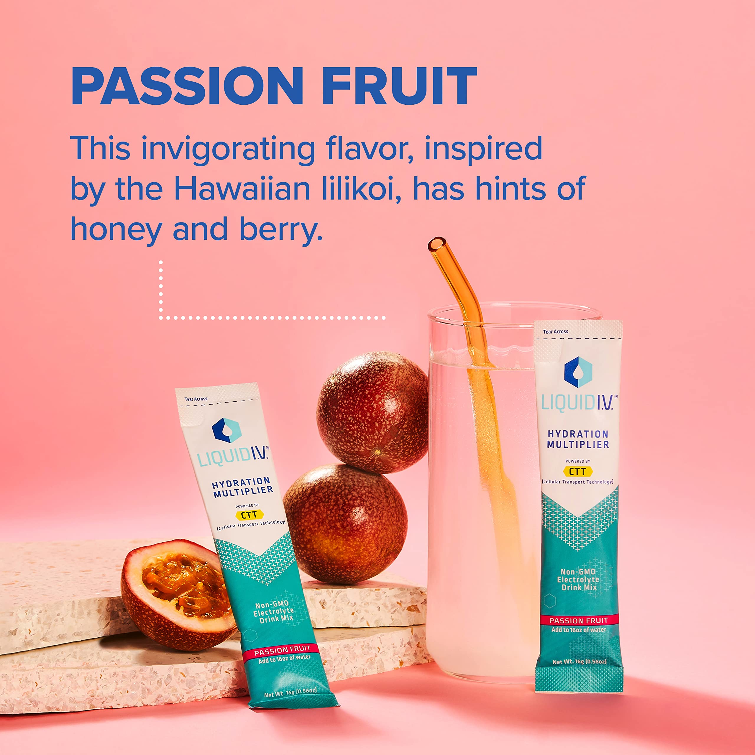 Liquid I.V. Hydration Multiplier - Passion Fruit - Hydration Powder Packets | Electrolyte