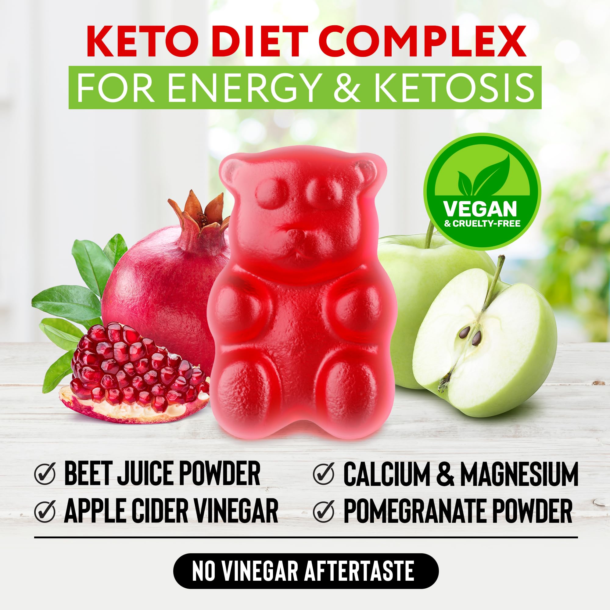 Keto ACV Gummies 1500 mg - ACV Keto Gummies for Weight Loss & Detox - Vegan Apple