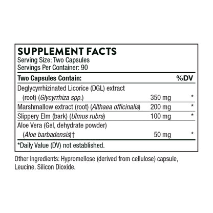 Thorne GI Relief - Digestion Supplement Supports Gut Health & Bloating Relief - Made with Marshmallow Root Extract & Digestive Enzymes - 180 Capsules - 90 Servings