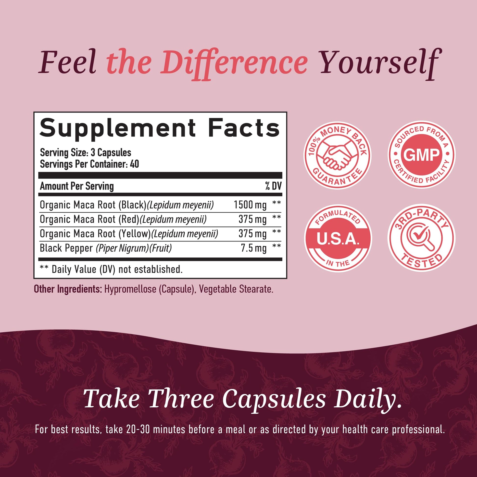 Organic Maca Root Capsules for Women | Peruvian Maca 2250MG Extra Strength SMNutrition