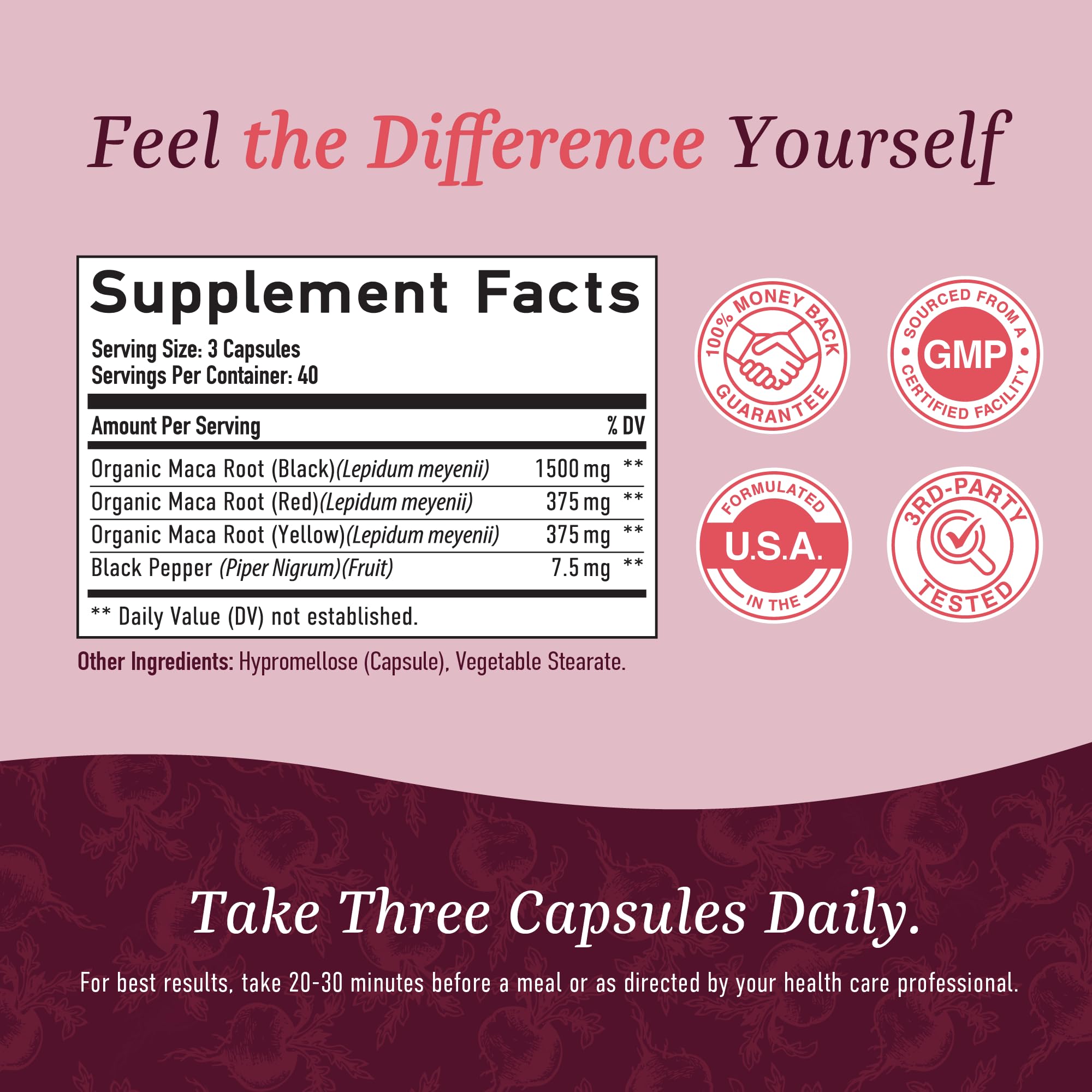 Organic Maca Root Capsules for Women | Peruvian Maca 2250MG Extra Strength SMNutrition