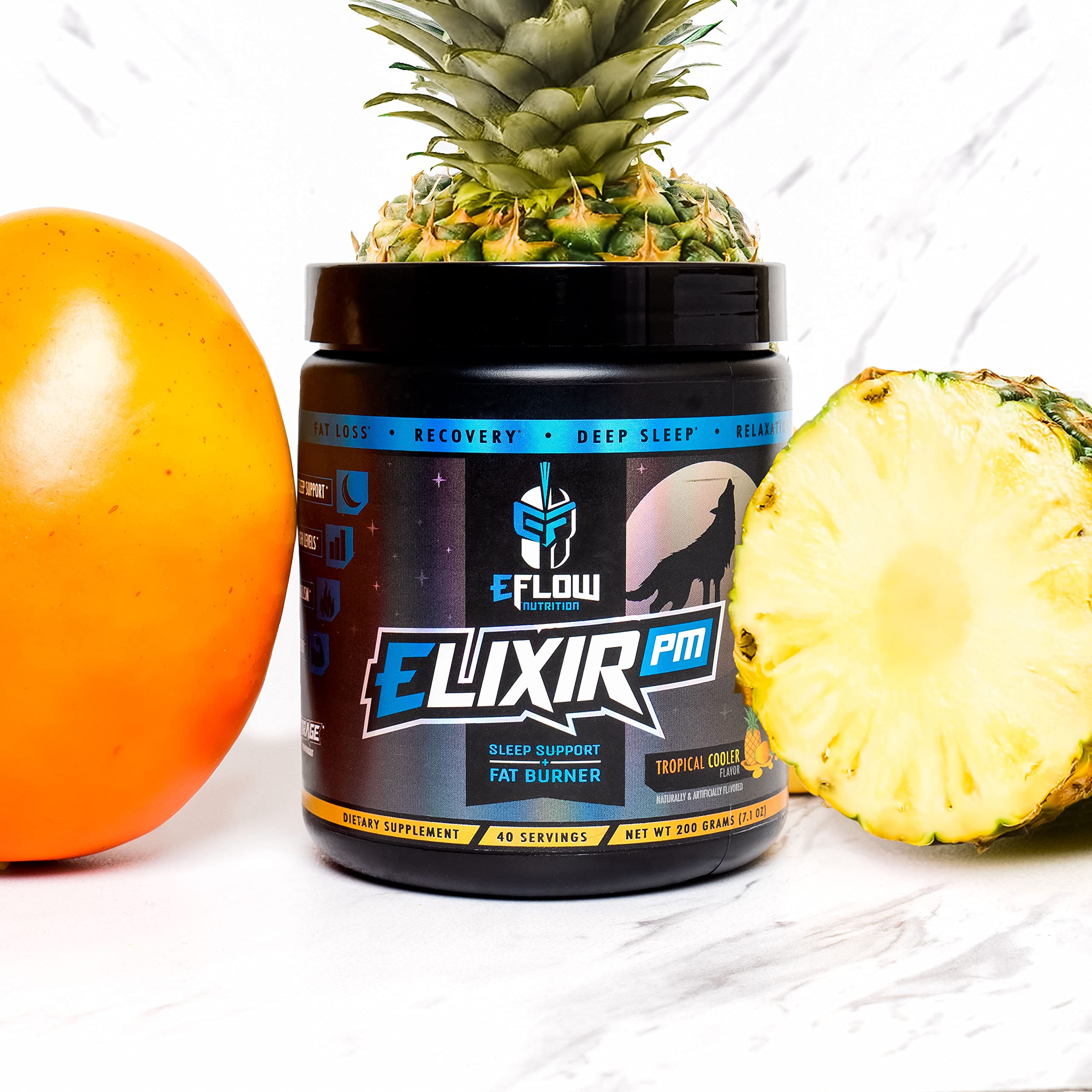 eFlow Nutrition Elixir PM - Night time Fat Burner and Natural Sleep Support - GABA, l-carnitine eFlow Nutrition