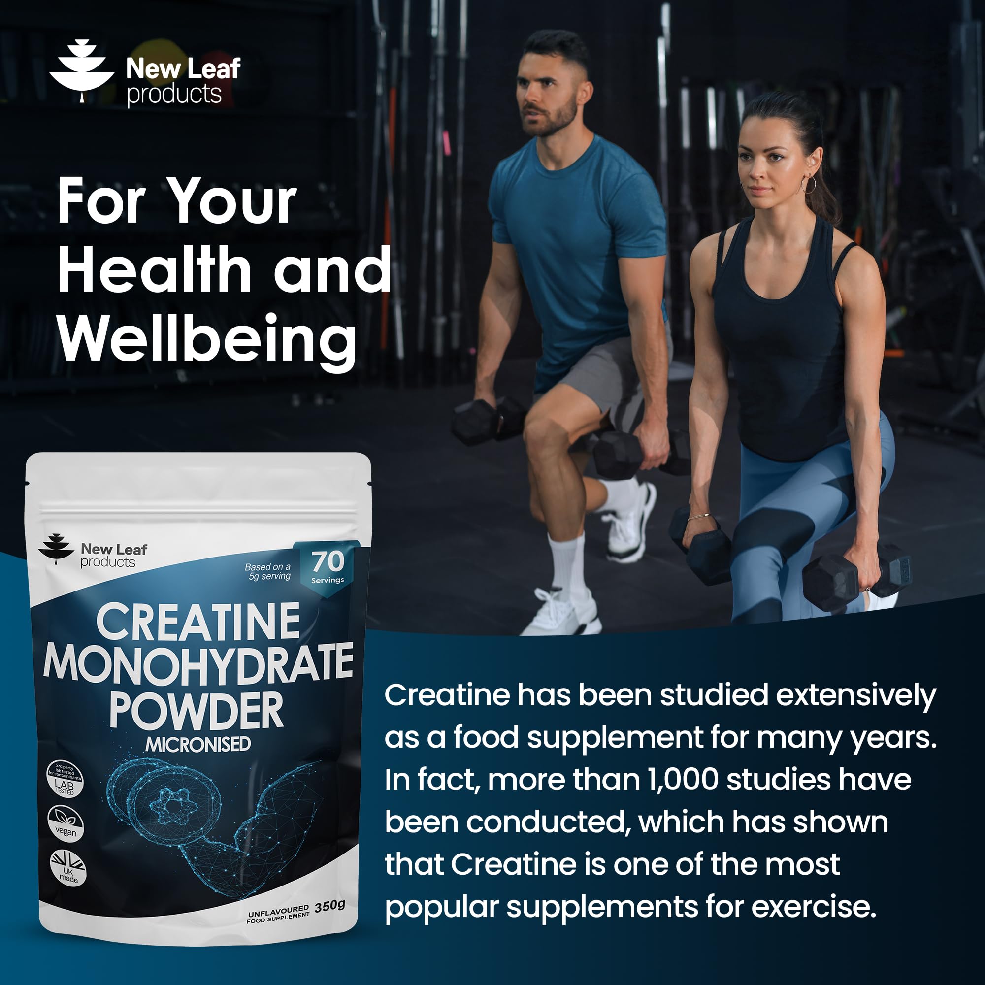 Creatine Monohydrate Powder 100% Pure Micronized Creatine - 350g Increased Absorption
