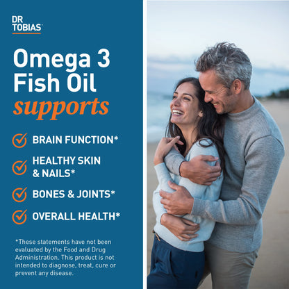 Dr. Tobias Omega 3 Fish Oil, 800 mg EPA 600 mg DHA Omega 3 Supplement for Heart