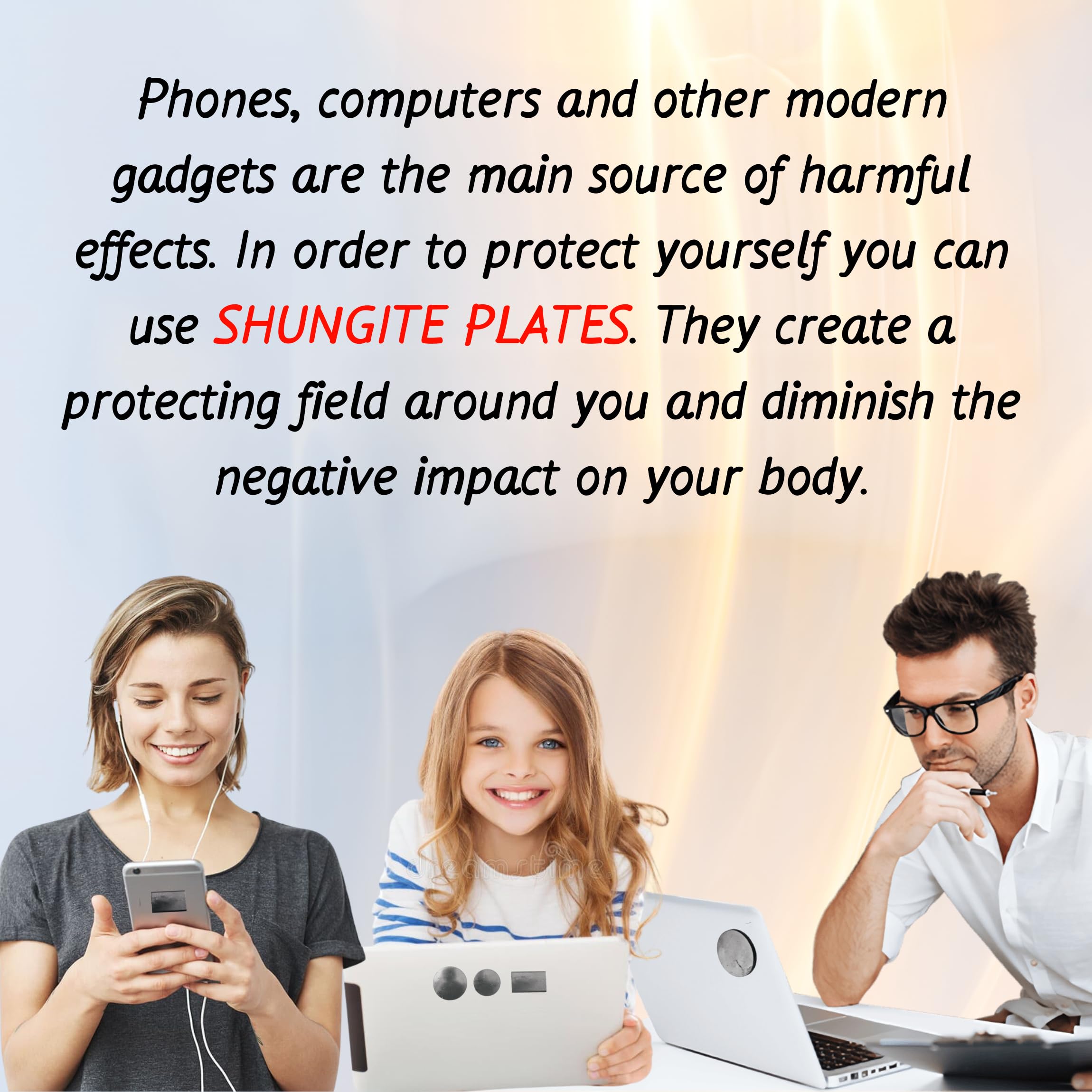 KARELIANMASTERS Shungite Stones Pyramid and Sticker for Phone Set - Crystal Healing Protection KARELIANMASTERS