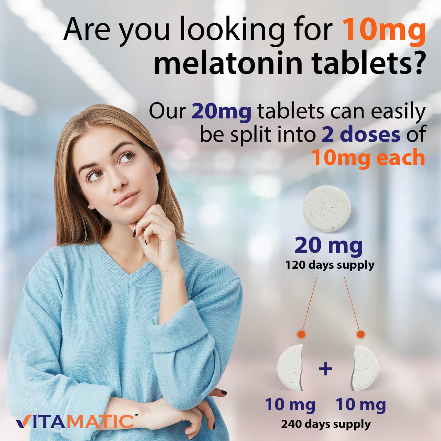 Vitamatic 2 Pack Melatonin 20mg Fast Dissolve 120 Tablets - Natural Berry