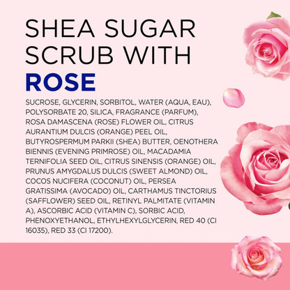 Dr Teal's Shea Sugar Body Scrub, Rose with Essential Oil, 19 oz (Pack of 3) Packaging May