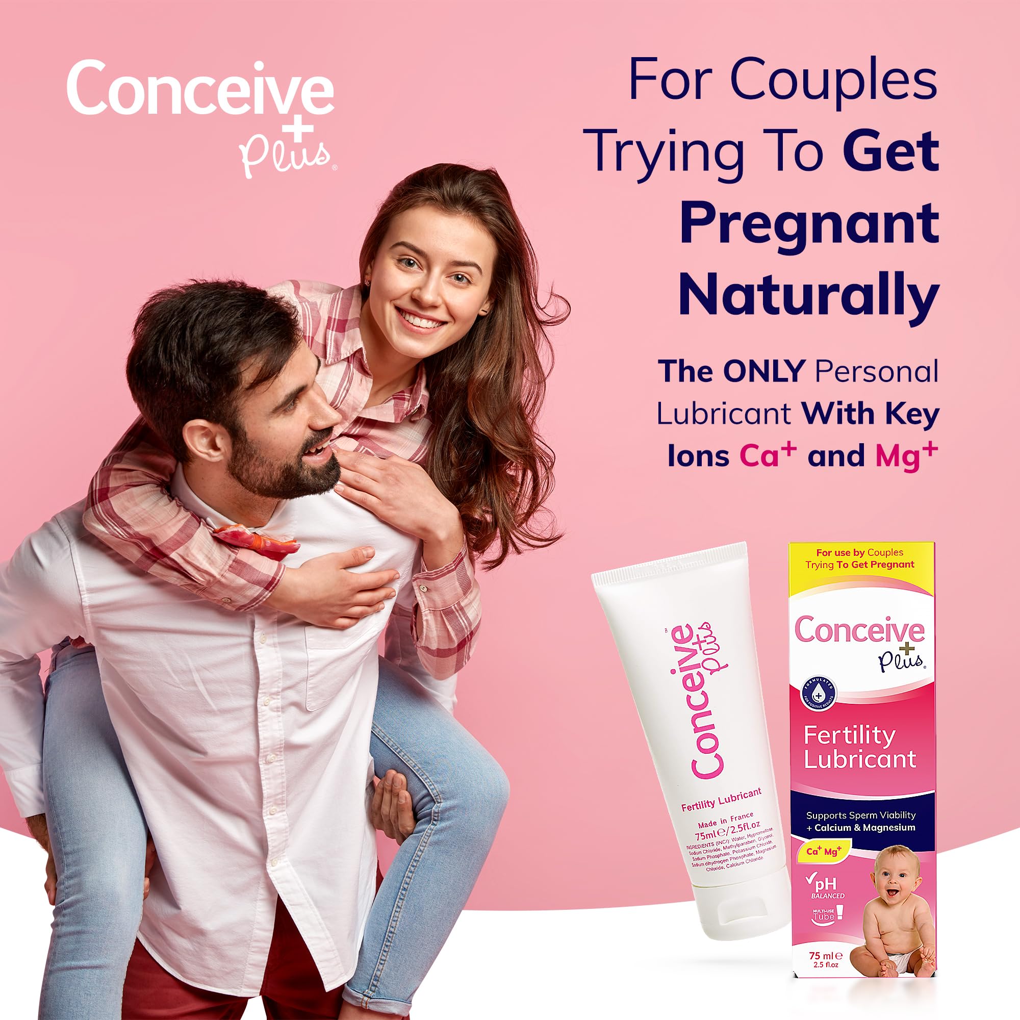 Conceive Plus Fertility Lubricant - Fertility Friendly Lube for Couples Trying to Conceive, 75ml / 2.5 fl oz CONCEIVE PLUS