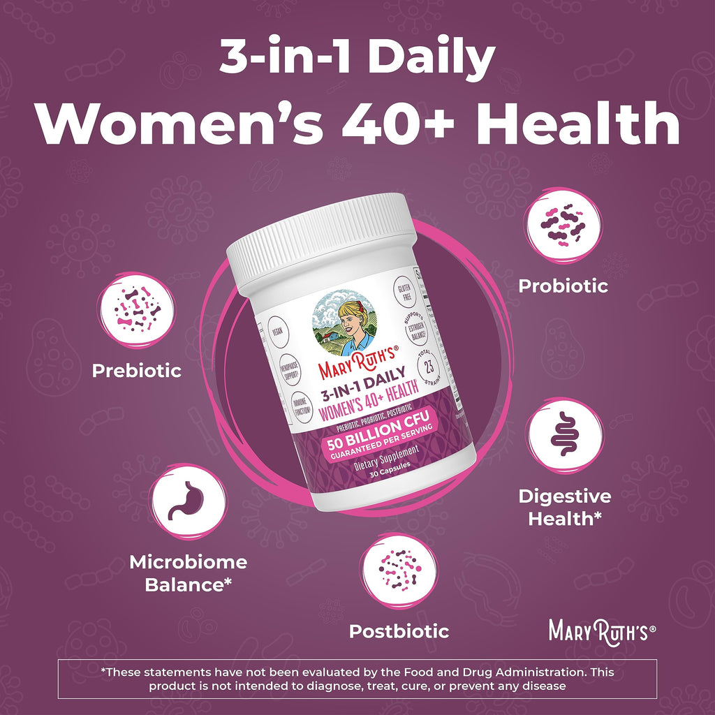 Mary Ruth's 3 in 1 Women's 40+ Health Probiotic, 30 CT