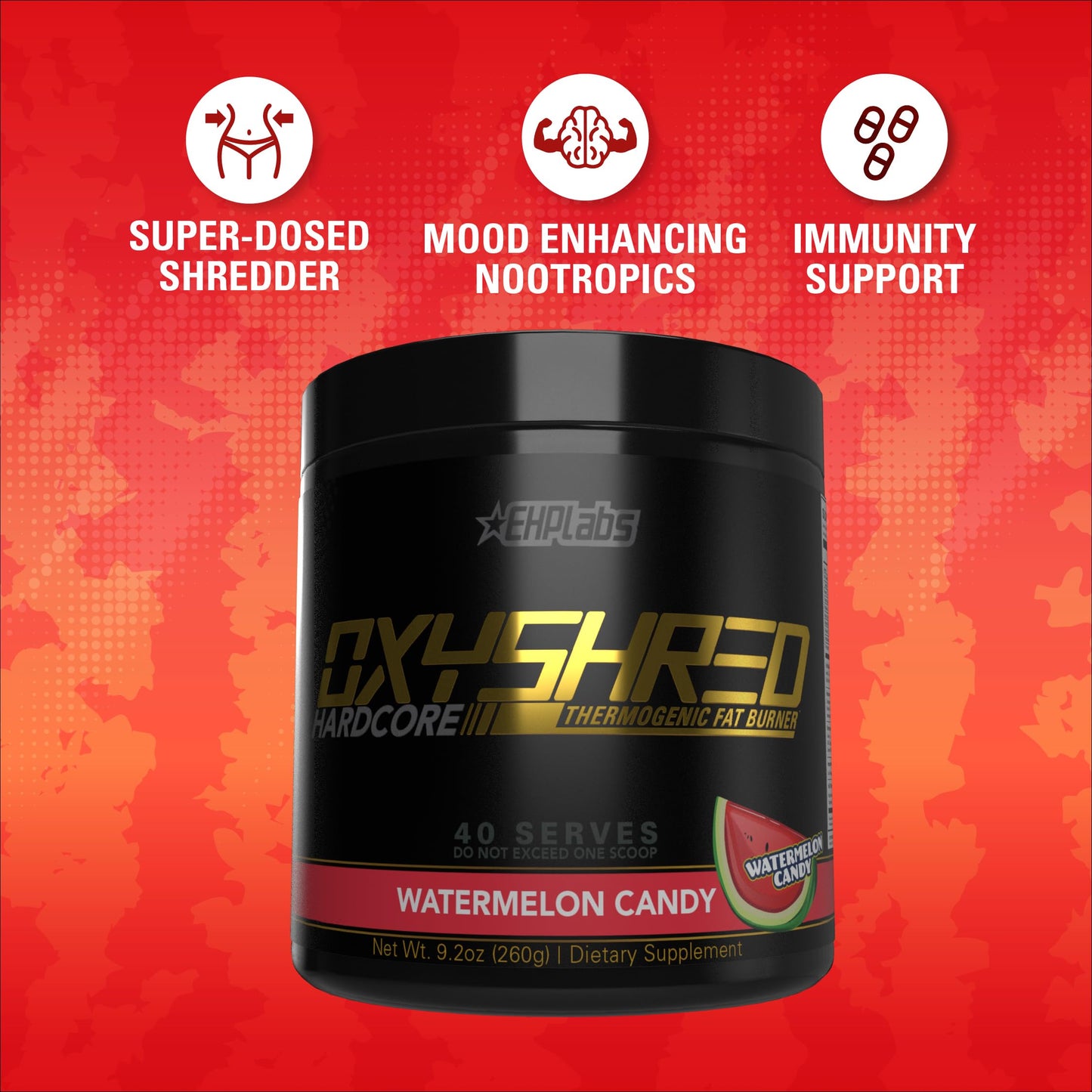 EHP Labs OxyShred Hardcore Thermogenic Shredder - Pre Workout Powder with L Glutamine