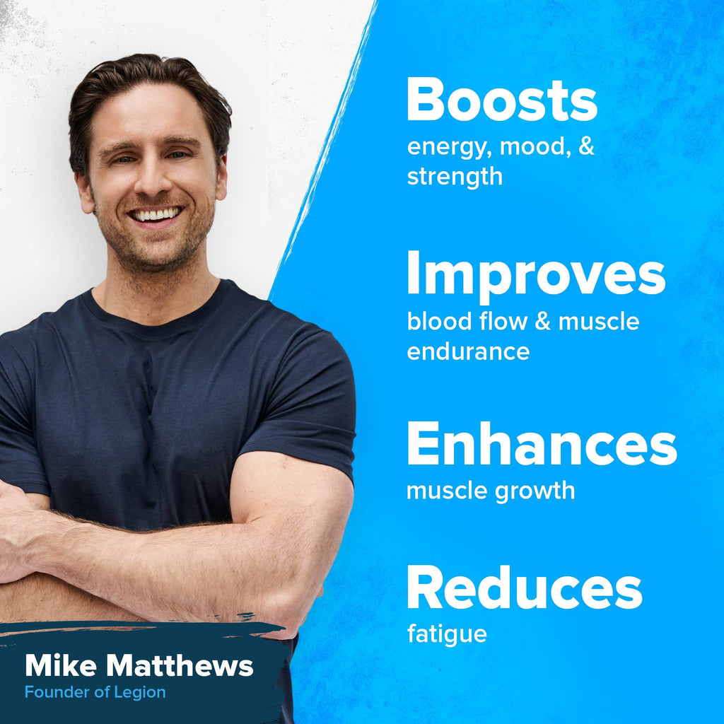 LEGION Pulse Pre Workout Supplement - All Natural Nitric Oxide Preworkout Drink to Boost Energy, Creatine Free, Naturally Sweetened, Beta Alanine, Citrulline, Alpha GPC (Fruit Punch & Blue Raspberry)