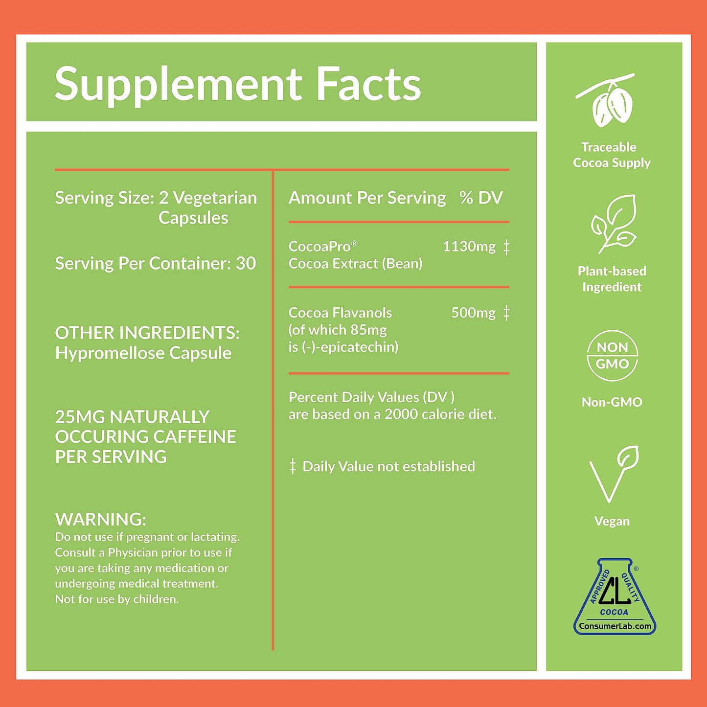 CocoaVia Cardio Health Supplement, 30 Day, 500mg Cocoa Flavanols, Support Heart Health