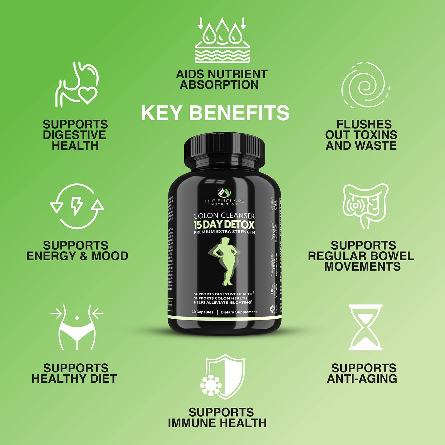Colon Cleanse Fast-Acting Colon Cleanser Detox. Healthy Bowel Movement