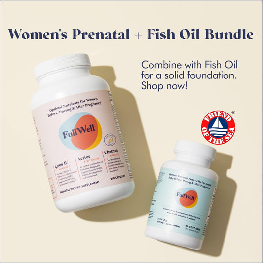 FullWell Prenatal Vitamins Lemon | choline, folate, vitamin D for fetal growth, brain development