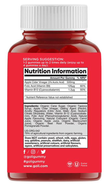 Goli Nutrition Goli nutrition World's First Apple Cider Vinegar Gummies 60 Count, 60 Count