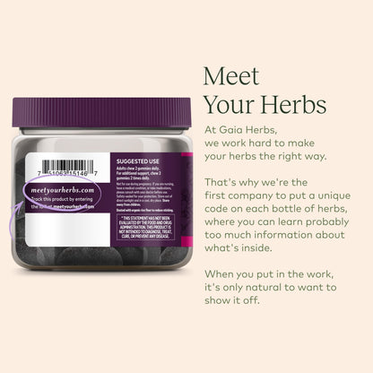 Gaia Herbs Black Elderberry (Sambucus Nigra) Extra Strength Gummies