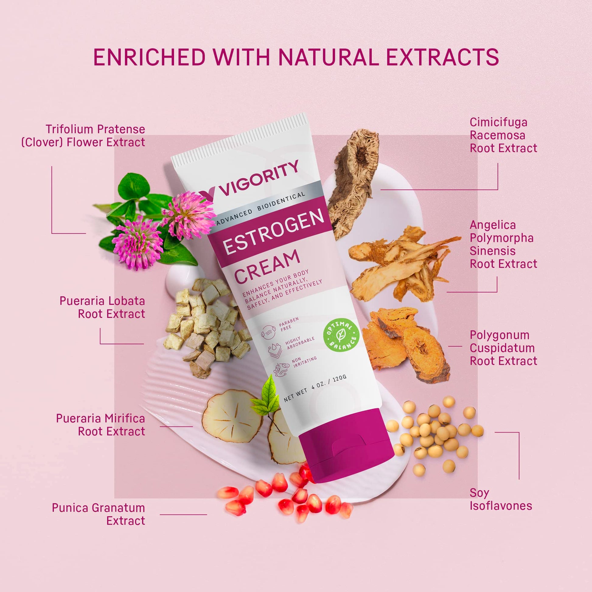 Estrogen Cream For Women, Natural Bioidentical, Hot Flashes Menopause Relief, Estrogen Cream Vigority