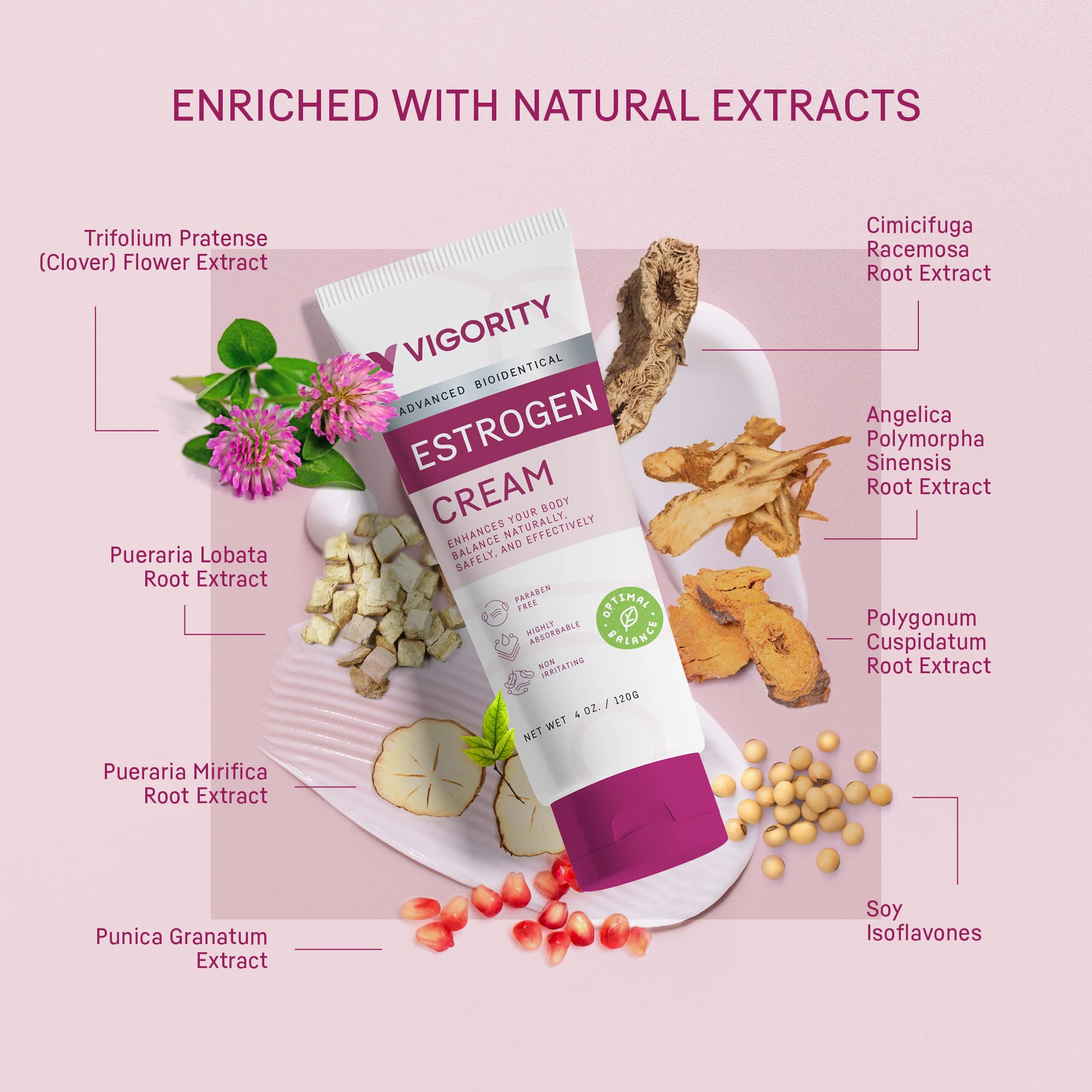 Estrogen Cream For Women, Natural Bioidentical, Hot Flashes Menopause Relief, Estrogen Cream Vigority