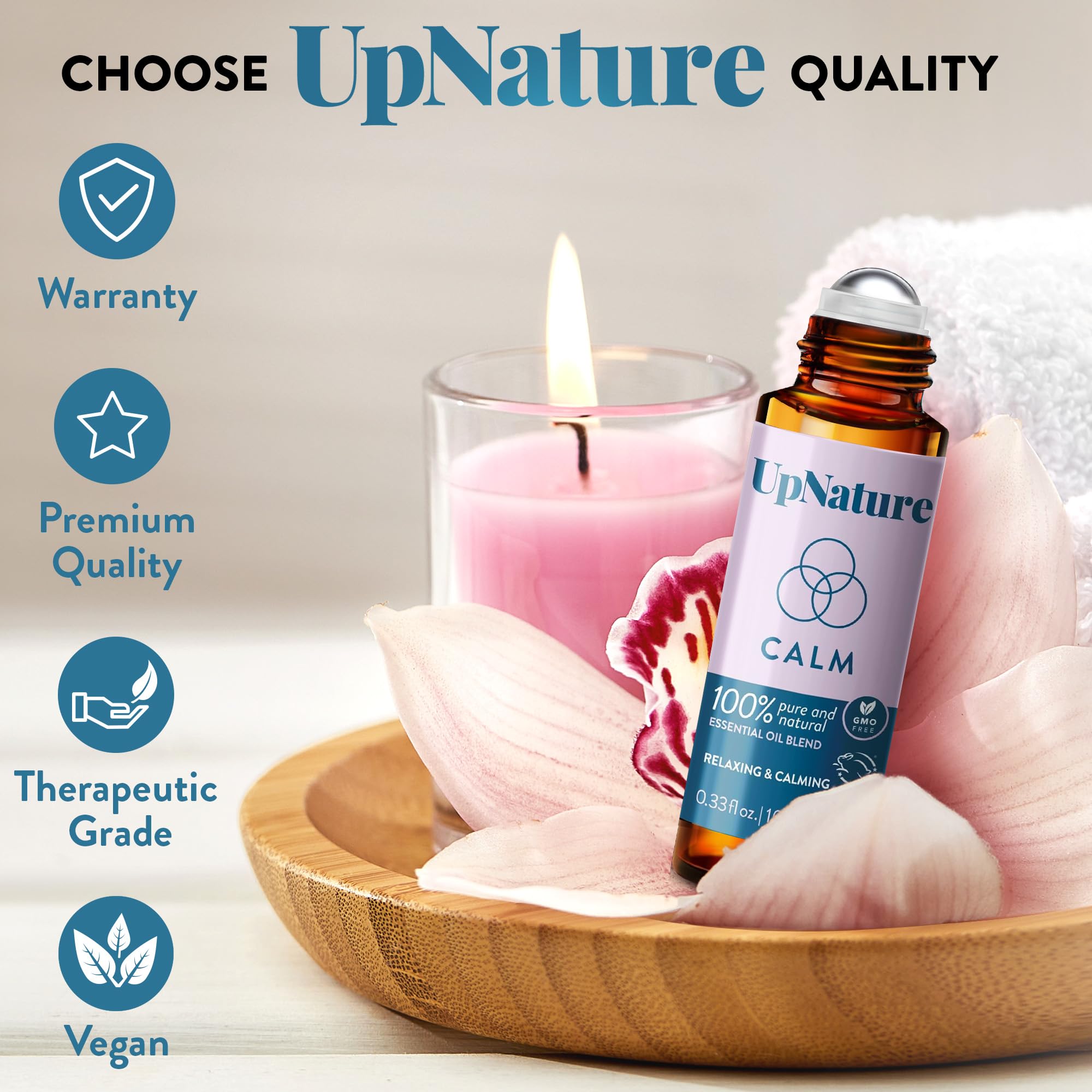 UpNature Calm Essential Oil Roll On Blend – Stress Relief & Relaxation Gifts for Women – Calming UpNature