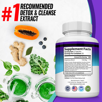 Toplux Keto Detox Pills Advanced Cleansing Extract – 1532 Mg Natural Acai Colon