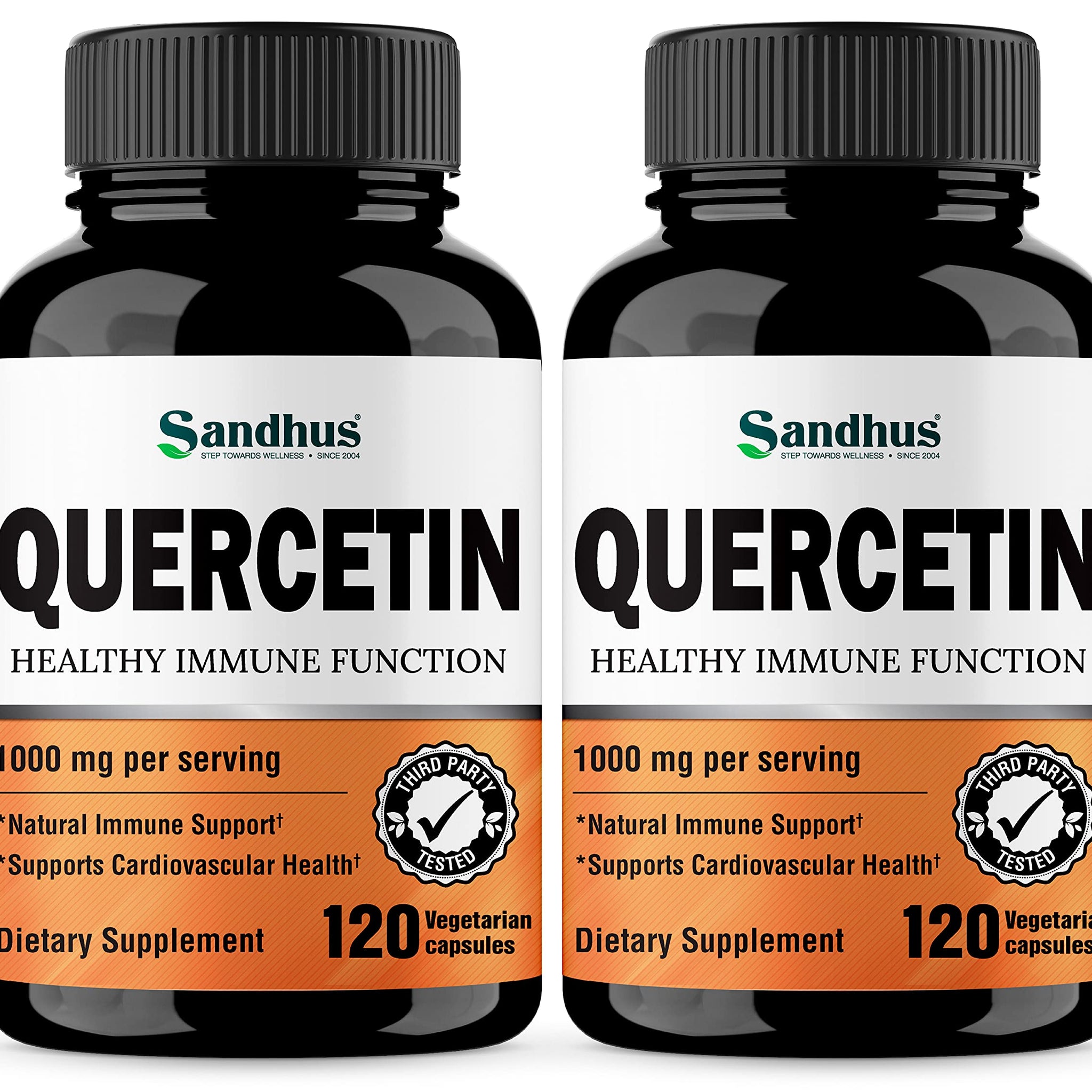 Sandhu's Quercetin 1000mg Per Serving 120 Count(Pack of 2) Vegetarian Capsules 