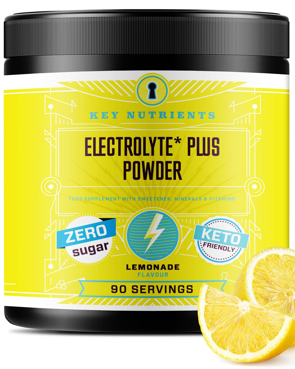 Key Nutrients Electrolytes Hydration Powder - Refreshing Lemonade Drink Mix 