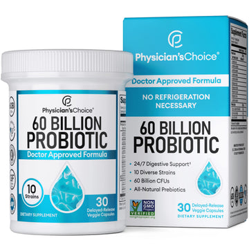 Physician's CHOICE Probiotics 60 Billion CFU - 10 Strains + Organic Prebiotic
