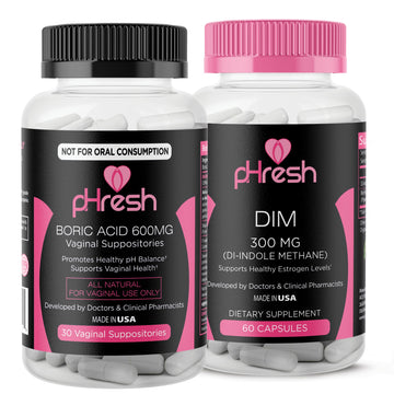 pHresh Boric Acid Suppositories and DIM Supplement