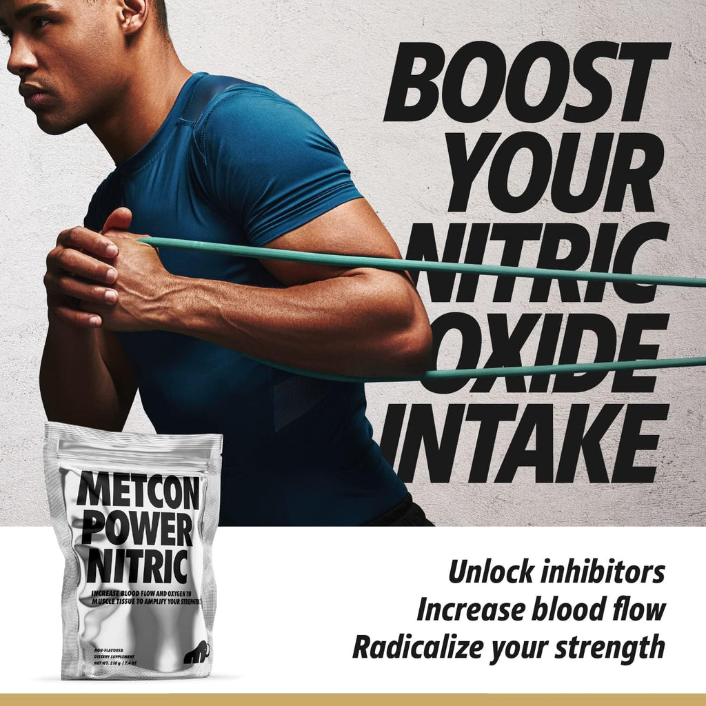 MetCon Power Pre-Pump Nitric Oxide Booster - Pre-Workout Supplement - Increase Blood Flow & Amplify Strength Naturally