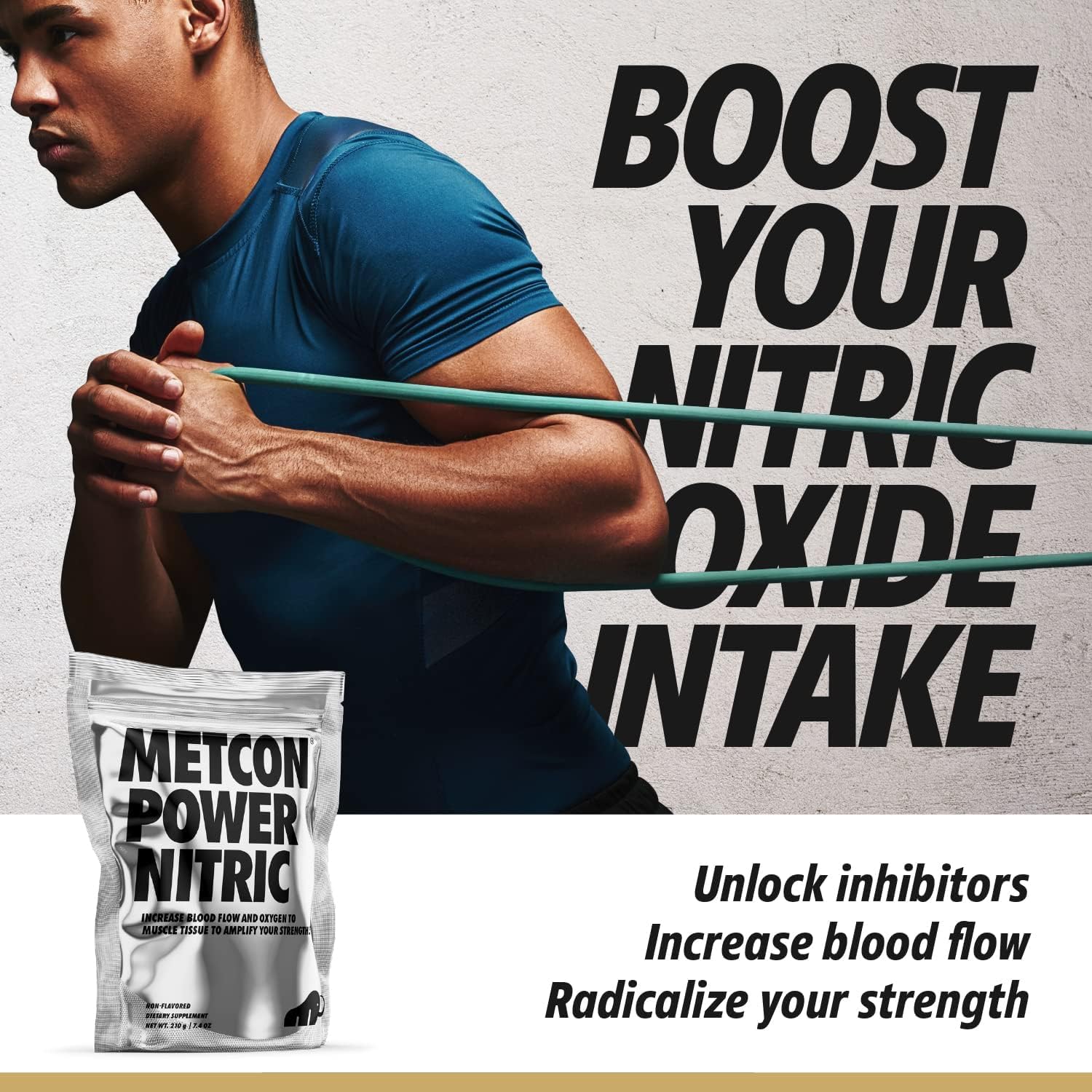 MetCon Power Pre-Pump Nitric Oxide Booster - Pre-Workout Supplement - Increase Blood Flow & Amplify Strength Naturally