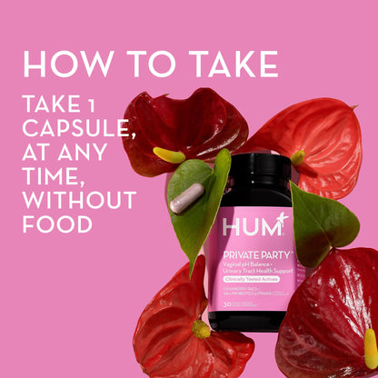 HUM Private Party Pills - Vaginal Probiotics for Women's Ph Balance with Cranberry