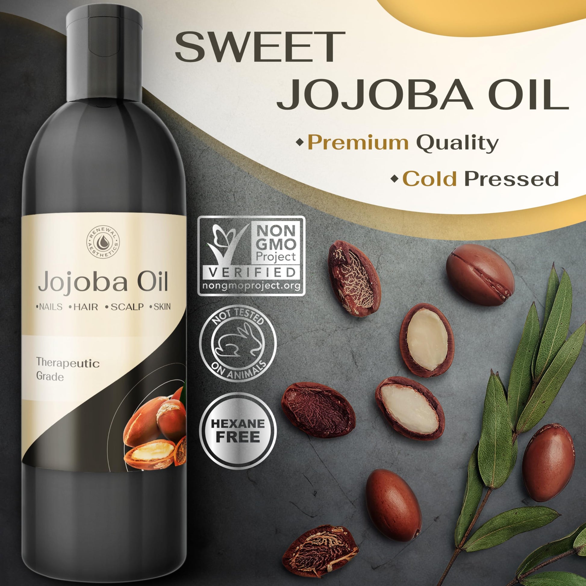 Sweet Oil - Hair and Skin Softener, Organic Natural Carrier Body Oil, Carrier Oil for Essential Oils - Massage Oil Renewal Aesthetics