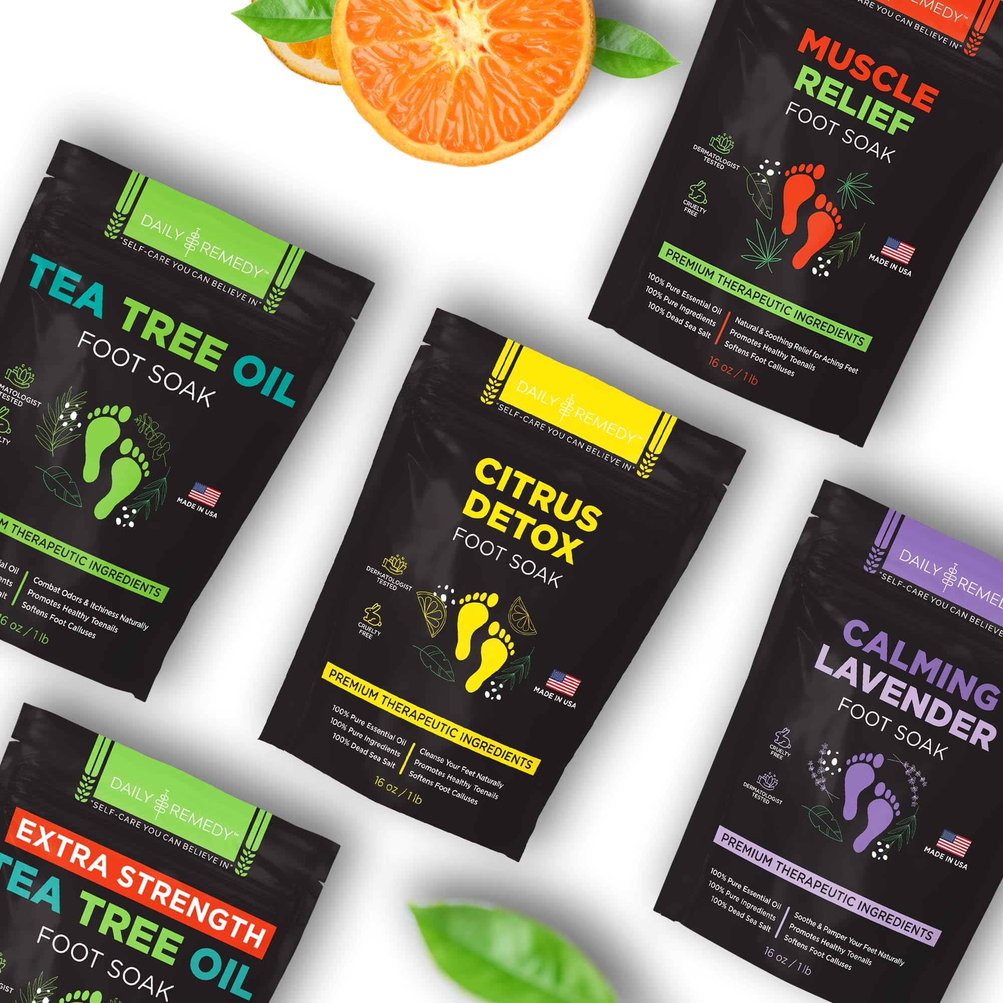 Citrus Detox Foot Soak with Epsom Salt - for Foot Callus, Immune Boost, Damaged Toenail DAILY REMEDY