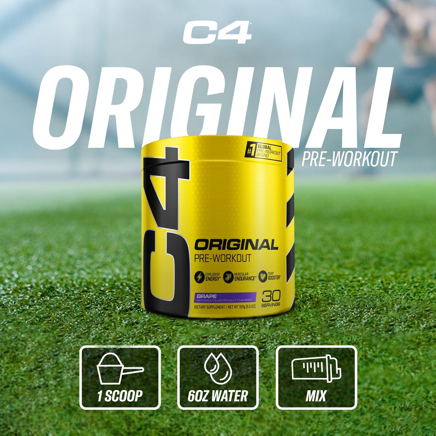 Cellucor C4 Original Pre Workout Powder Grape Sugar Free Preworkout Energy