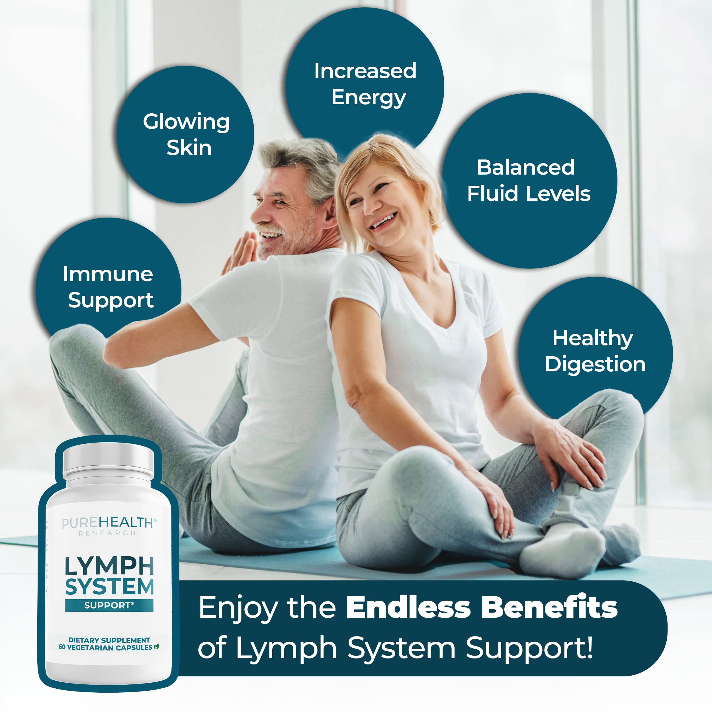 PUREHEALTH RESEARCH Lymph System Support Supplement - Lymphatic Drainage Supplement PUREHEALTH RESEARCH